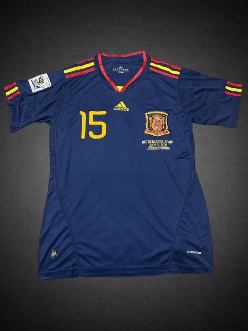 2010 Spain World Cup final away kit. Sergio Ramos soccer football jersey. NWT